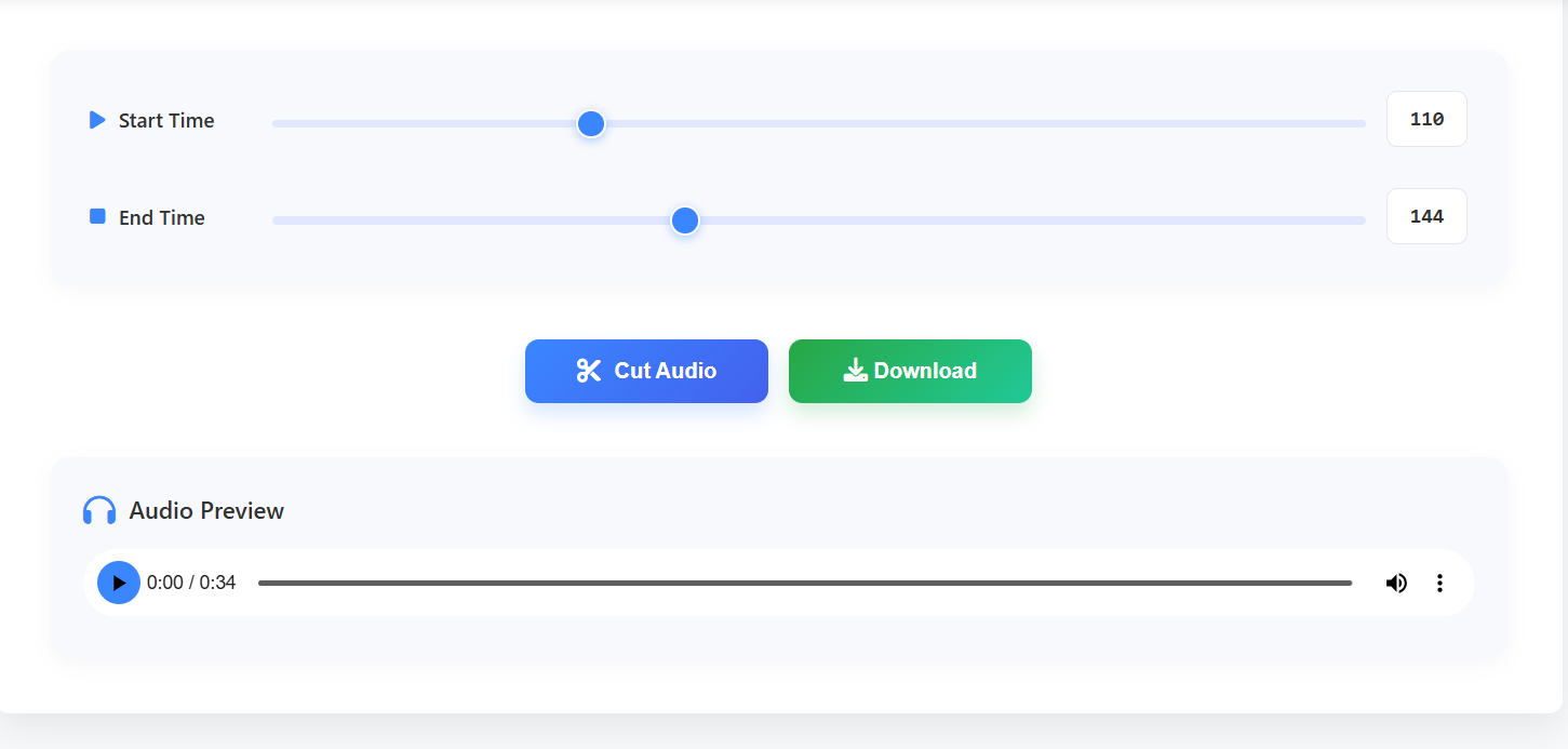 Cut and preview trimmed audio before downloading